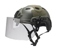 Casque Rapide Tactique Mich avec Visière Anti - émeute Transparente Coulissante Rail latéral/Support Nvg pour Airsoft Paintball CS Wargaming Outdoor Sports