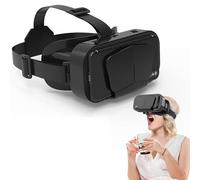 Casque RéAlité Virtuelle 3D VR, Lunettes VR Souples Et Confortables pour Jeux VidéO sur TéLéPhone Portable, avec TéLéPhones Portables, Compatible à 360° avec éCrans 4,7-7,2 Pouces,Black