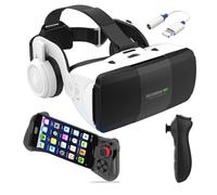 Casque Realite Virtuelle avec Manette Jeu et ContrôLeur, Lunettes Virtuelles avec Sangle Élastique Réglable pour Films 3D Jeux Vidéo, Casque VR Smartphone pour 4,7"-7,8" Tout, Cadeaux de Noël Homme (