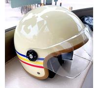 Casque Rétro 3/4 Casques Ouverts pour Adultes Moto Cruiser Casque De Moto Demi-Visage Approuvé Dot pour Scooter Cyclomoteur Cap Street Cruiser Jet Style, 3, One Size(54-60cm