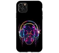 Casque rétro DJ Skull Design | Musique électrique Art Illust Coque pour iPhone 11 Pro Max