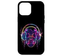 Casque rétro DJ Skull Design | Musique électrique Art Illust Coque pour iPhone 12 Pro Max