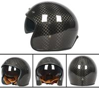 Casque Retro Fibre de Carbone Demi-Couvert Equitation Lumineux 12K Fibre de Carbone XL