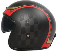 Casque Rétro Fibre de Carbone Demi-Couvert Riding Matt Champion 3K Carbon Fiber XL