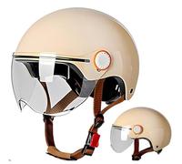 Casque Retro Open Face Adulte Style - Visière Claire, Léger et Respirant pour Scooter/Moto - Fermeture Rapide
