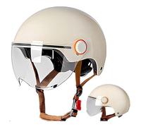 Casque Retro Open Face Adulte Style - Visière Claire, Léger et Respirant pour Scooter/Moto - Fermeture Rapide