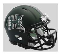 Casque Riddell NCAA Hawaii Warriors Mini SpeedHelmet Replica Mini Speed Style Matte Green Design Team Colors One Size