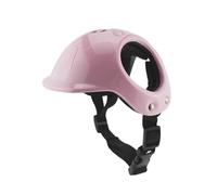 Casque Rigid pour Chiens Petits avec Étrier Réglable,Rose | cushion en mousse sur le dessus, deux trous d'oreille, prévention du serrage de la tête