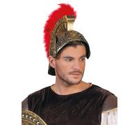Casque Romain avec Plumes Rouges - Rouge - Taille Unique