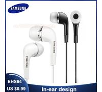 Casque Samsung EHS64, casque avec micro intégré, écouteurs intra-auriculaires filaires 3,5 mm pour smartphones dans un emballage de vente au détail