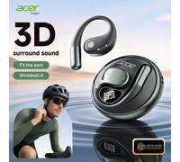 Casque sans fil à écouteurs ouverts Acer OHR550, style crochet d'oreille pour le sport, la course, le cyclisme, avec un effet sonore 3D basse profonde, microphone anti-bruit, confortable compatible av