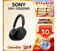 Casque sans fil à réduction de bruit active Sony WH-1000XM5 d'origine, avec unité de haut-parleur spécialement conçue de 30 mm Blue