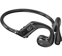 Casque sans fil Air Conduction BT5.3 Ecouteurs non intra-auriculaires Conception sans fil Casque de sport Air Conduction Earbuds True Wireless 100H Endurance True 4 Unit Speaker Etanche, Noir
