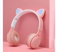 Casque Sans Fil Avec Puce Qualcomm, Style D'oreille De Chat Ou De Lapin Lumineux, Protection Auditive, Convient Pour Le Jeu Et L'écoute De Musique Taille UniqueCartoonABS