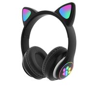 Casque sans fil Bluetooth pour enfants oreilles de chat mignonnes Bluetooth avec microphone et contrôle du volume 5.0 casque audio sans fil pliable pour enfants casque pour femmes