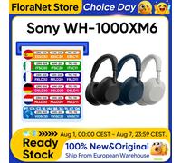 Casque sans fil Bluetooth Sony WH-1000XM6 d'origine, réduction active du bruit, Qn3, 12 micros, audio 360 Reality, casque supra-auriculaire Black