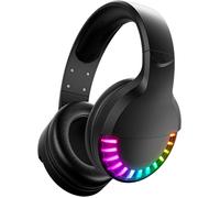 Casque sans Fil Bluetooth sur l'oreille, st¿¿r¿¿o Hi-FI 5.1 canaux, r¿¿tro-¿¿clair¿¿ RGB LED Horse Race, Casque de Jeu l¿¿ger Rechargeable 1000 mAh avec Microphone, pour PC/Ipad/Smartphone
