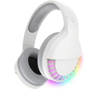 Casque sans Fil Bluetooth sur l'oreille, st¿¿r¿¿o Hi-FI 5.1 canaux, r¿¿tro-¿¿clair¿¿ RGB LED Horse Race, Casque de Jeu l¿¿ger Rechargeable 1000 mAh avec Microphone, pour PC/Ipad/Smartphone