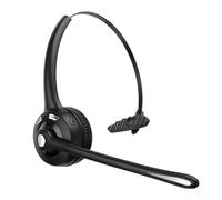 Casque sans fil de qualité professionnelle avec microphone CVC réduction du bruit - Appels mains libres Dual Connect PC ordinateur portable Noir