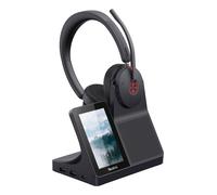 Casque sans fil DECT Yealink WH68 Workstation, binaural, DECT 185 m et Bluetooth 5.3, station avec écran LCD et speakerp