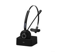 Casque sans fil double micro antibruit pour chauffeurs de camion, centre d'appel, longue durée de vie de la batterie, noir