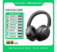 Casque sans fil HAYLOU S40 ANC avec réduction de bruit de 50 dB, audio spatial 3D haute résolution, écouteurs avec LDAC Bluetooth 6.0, casque supra-auriculaire S40 ANC-W