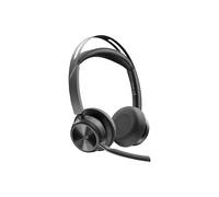 HP Casque Poly Voyager Focus 2 Certifié Microsoft Teams avec Connexion USB-C, Adaptateur USB-C/A et Station de Chargement