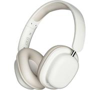 Casque sans fil monté sur la tête, bobine dynamique de 40 mm | Réduction des bruits de parole avec deux microphones, design pliable, pivotant et portable, blanc