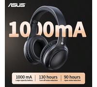Casque sans fil over-ear ASUS avec réduction active du bruit, microphone intégré et design pliable. Avec un ajustement réglable convenant à toutes les formes d'oreilles, ils offrent un son immersif pa