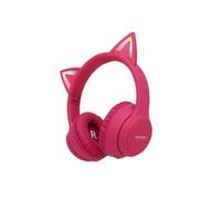 imoshion Casque sans fil pour enfants LED Light Cat Ear - Limiteur de décibels - Avec câble AUX - Hot Pink