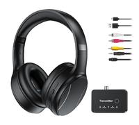 Casque Sans Fil pour Regarder la Télévision, Double Mode Bluetooth et 2.4G avec Émetteur, Faible Latence et 5 Presets EQ, Microphone Intégré pour un Dialogue Clair, Compatible avec les Sorties Optique