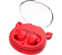 Casque sans fil TWS Binaural Running Sports 5.0 Style de dessin animé d'oreille Subwoofer Bluetooth casque rouge