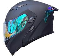 Casque Scooter Homme, ECE Homologué Coque ABS Modulable Intégral IntéGré Double Visière, Intégral Flip-Up Casque(C7,XXL(61~62CM))