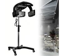 Casque Séchant et Équipement de Salon Professionnel, Version Sur Pied Déplaçable ou Mural, 5 Disques à Réglage Individuel de Température, Écran LCD Multifonction avec Modes Séchage, Soin, Permanente