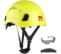 Mustbau Casque de Sécurité, Casques de Protection EN397 avec Lunettes Antibuée, 53 à 63 cm Tour de Tête Réglable, Matériau ABS Résistant pour Hommes Femmes