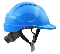 Casque Securite Mustbau GM-16 EN397 | ABS Reglable 53-63 cm Sangle 6 Points | Protection BTP Travaux Forestiers Jardinage - Bleu