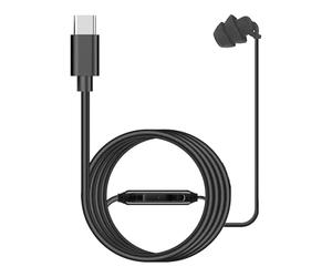 Casque simple face : casque interne avec câble, réduction du bruit, ajustement confortable en silicone, utilisation prolongée, écouteurs type C de 3,5 mm | casque pour se déplacer au travail, au
