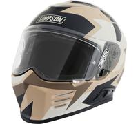 Casque Simpson Venom Panzer 06, marron/bleu clair/bleu foncé, 2XL (63)