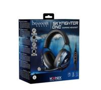 Konix Drakkar Casque Gaming Filaire Skyfighter One pour PC - Microphone Flexible - Câble USB 2,4 m - Rétroéclairage LED - Noir et Bleu