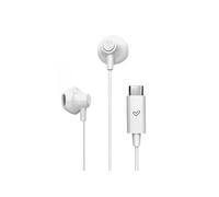 Casque - Son HD - Connexion Type C - Microphone intégré - Contrôle de lecture - Léger et confortable - Emballage recyclé - Couleur blanche