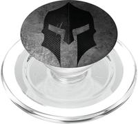 Casque Spartiate Style Grunge Noir et Gris PopSockets PopGrip pour MagSafe