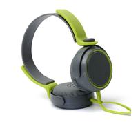 Casque stéréo coloré de 3,5 mm sur casque d'écouteur avec microphone, gris vert