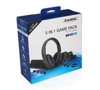 Casque Stéréo + Double Station de Chargement + Support de Stockage Disque + Câble de Charge Housse en Silicone pour Sony PS4 / Slim/Pro