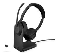 Casque stéréo Jabra Evolve2 55, Bluetooth, Link380a, MS, support de charge, noir