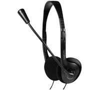 LogiLink Casque stéréo HS0052 – Microphone, Easy VOIP, conférence téléphonique – Noir