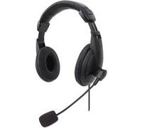 Manhattan Casque Audio stéréo USB avec Port USB-A, Noir