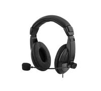 Casque stéréo USB DELTACO - Noir - Confortable - Coques robustes - Micro intégré