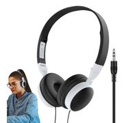 Casque supra-auriculaire - Contrôle du volume - Casque filaire pliable - Réduction du bruit - Casque filaire pour ordinateur, tablette, téléphone portable, coussinets confortables pour un son clair et