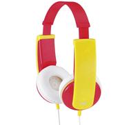 Casque supra-auriculaire filaire supra-aural JVC HA-KD5-R-E limitation de volume, serre-tête léger rouge, jaune