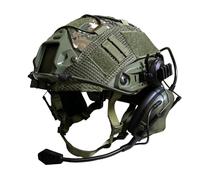 Casque Tactique, Airsoft Fast Helmet Set Tactical Paintball Helmet with Tactical Headset and Helmet Cover Adjustable Outdoor Hunting Gear for Adult and Teenager C L
